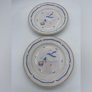 Newcor Countryside Goose Geese Salad Plates Set of Two